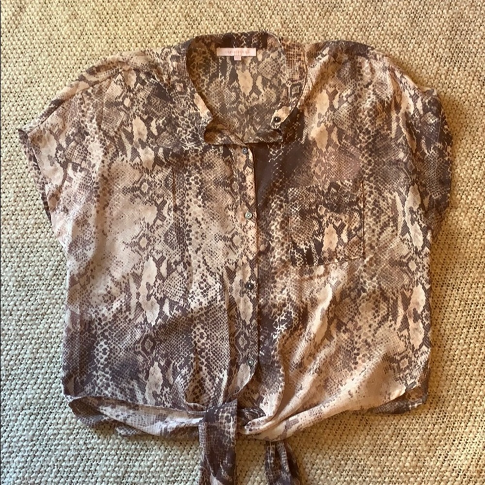 Purple snake skin print blouse